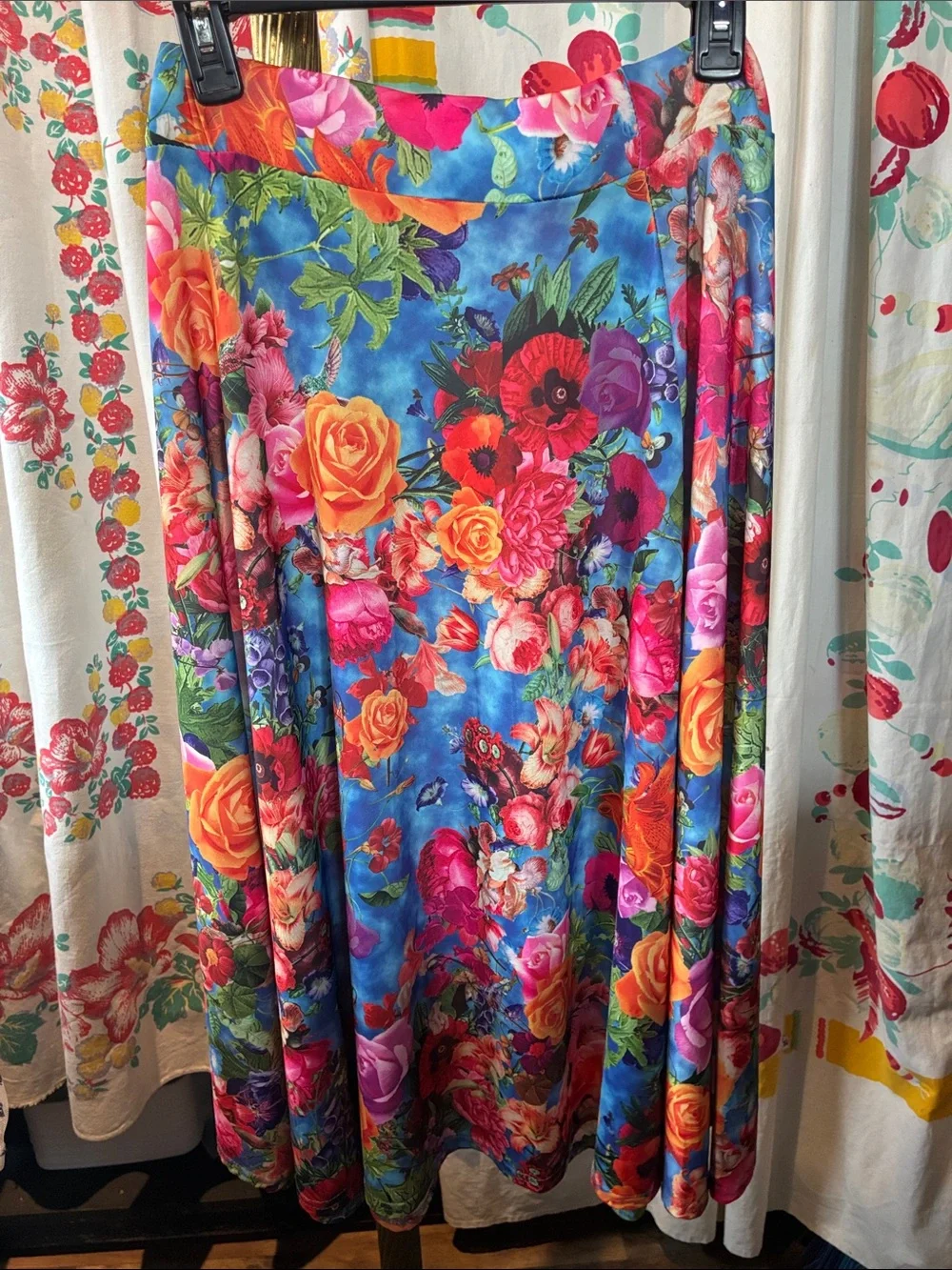 Matracean Blue Floral A-Line Maxi Skirt - Picture 4 of 4